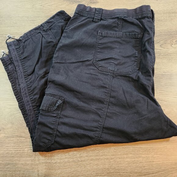 Style & Co Women 22W Black Cargo Capri Pants Bungee Hem Stretch Plus Size - Picture 6 of 9